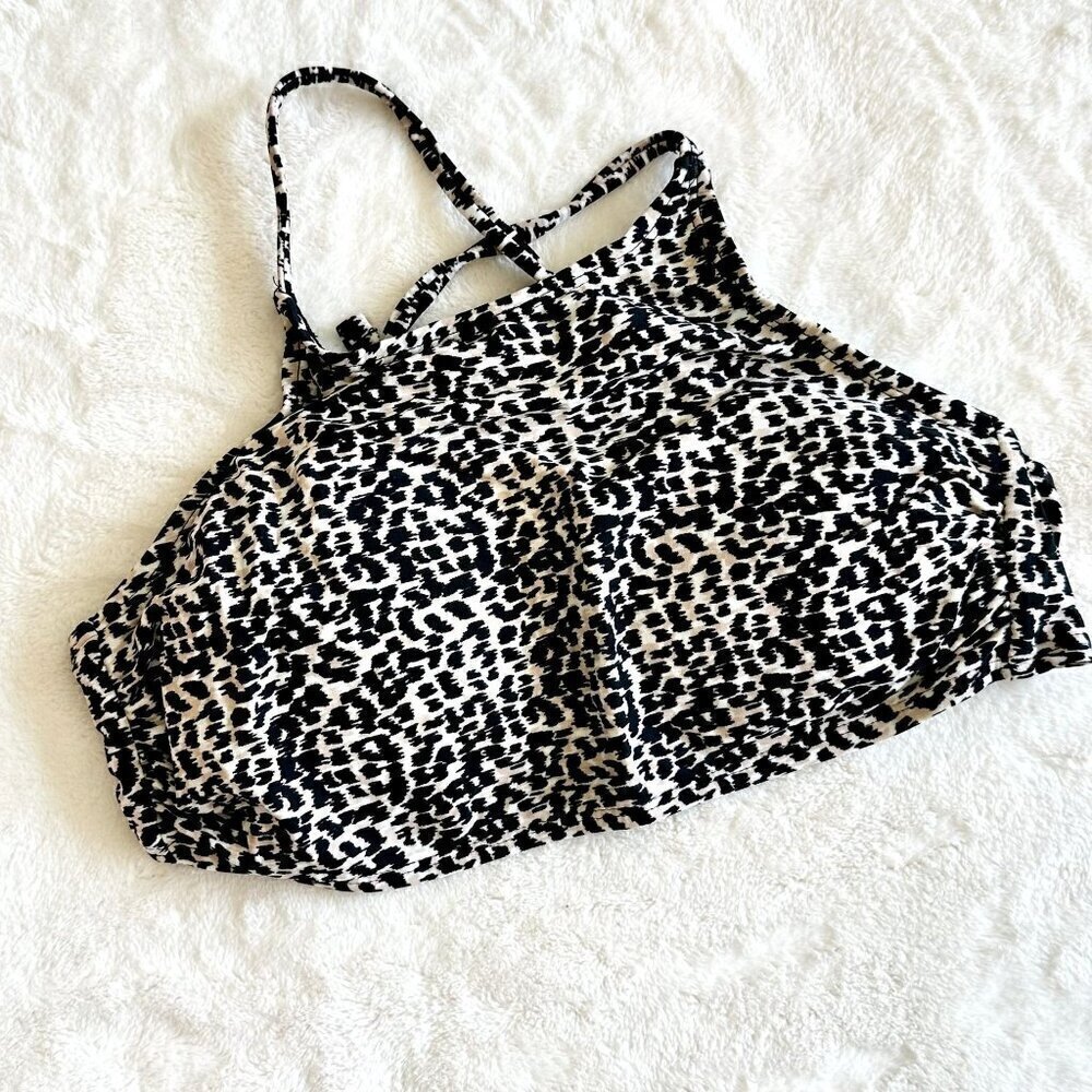Cheetah Print Padded Halter Swim Top - Size: Medium